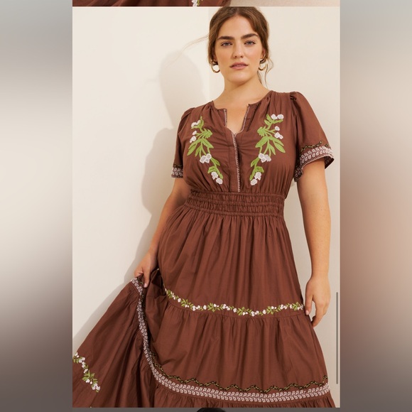 Anthropologie The Somerset Embroidered
Maxi Dress Sz XL - Picture 4 of 16